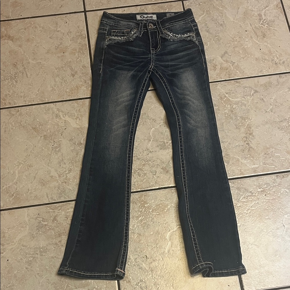 Charme Girls Dark Blue Boot Cut Jeans sz 7
